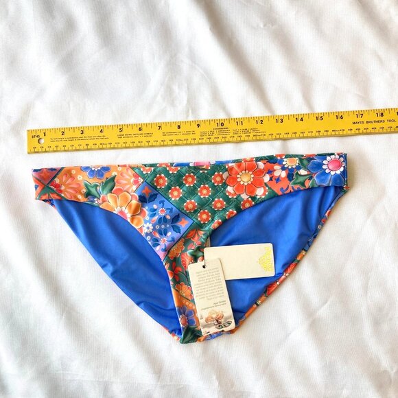 Agua Bendita Audrey Tile Low Rise Bikini Swim Bottom Reversible Large L NWT - Picture 7 of 7
